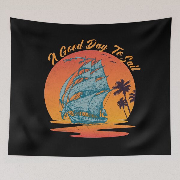 Item preview, Good Day To Sail - Retro Vintage Distressed Sunset Design For Sailing Lovers Gift Idea designed and sold by Prince - Bestseller ★★★★★.