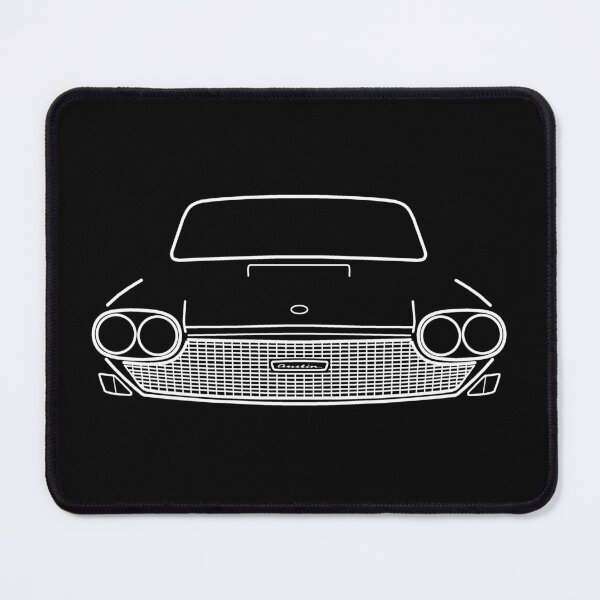 Item preview, Austin 3 Litre 1960s British classic car white outline graphic designed and sold by soitwouldseem.