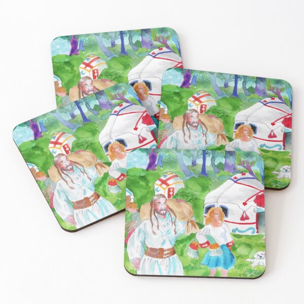 Item preview, People Living Happily in the Woods in Colorful Yurts designed and sold by The  Storymaster.