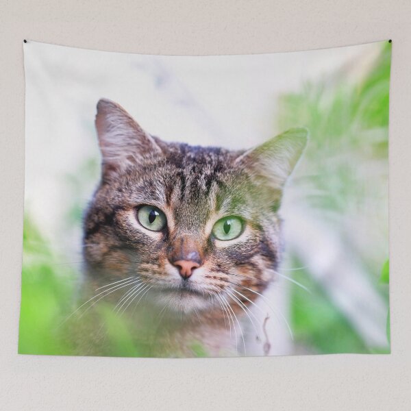 Item preview, Hiding tiger like cat in the garden says hey to you! designed and sold by urban-color.