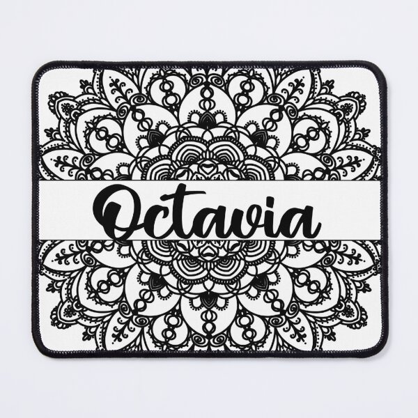 Item preview, First name Octavia mandala in black designed and sold by felinefeelings.