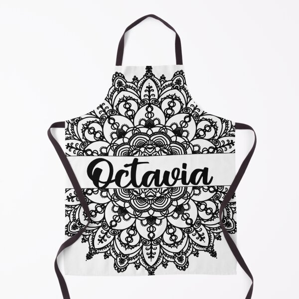 Item preview, First name Octavia mandala in black designed and sold by felinefeelings.