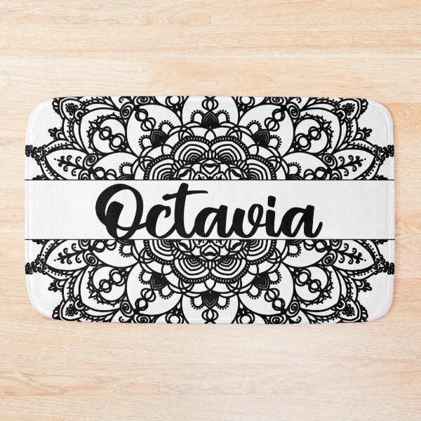 Item preview, First name Octavia mandala in black designed and sold by felinefeelings.