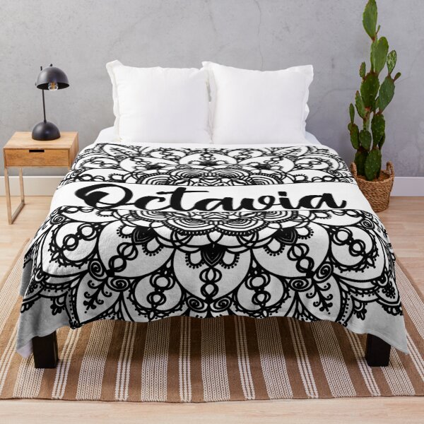 Item preview, First name Octavia mandala in black designed and sold by felinefeelings.