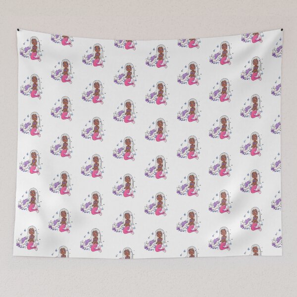 Item preview, African American mermaid with unicorn. designed and sold by Speckledfrog.