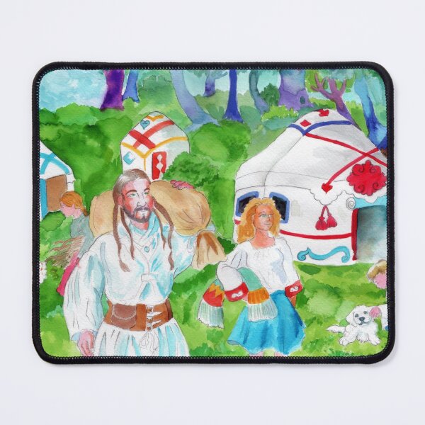 Item preview, People Living Happily in the Woods in Colorful Yurts designed and sold by The  Storymaster.