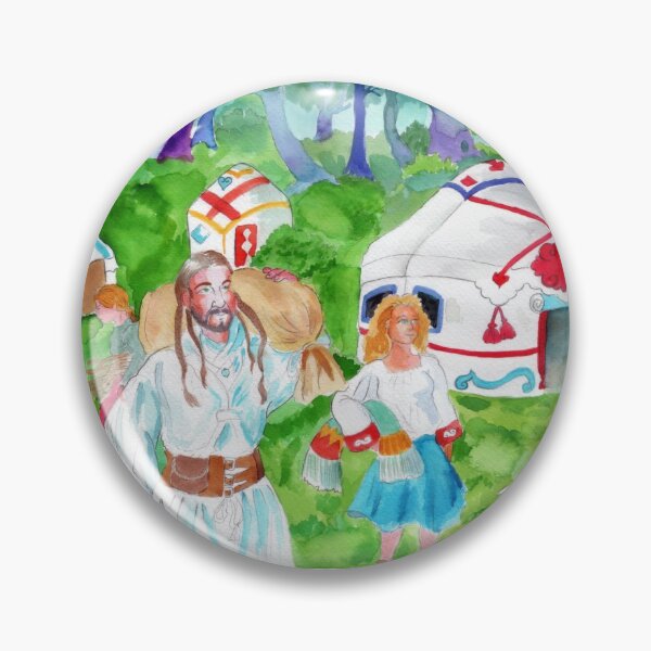 Item preview, People Living Happily in the Woods in Colorful Yurts designed and sold by The  Storymaster.