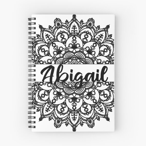Item preview, First name Abigail mandala in black designed and sold by felinefeelings.