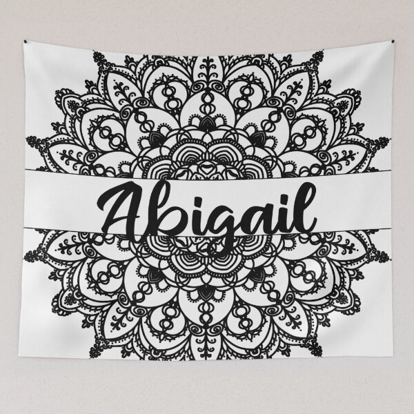 Item preview, First name Abigail mandala in black designed and sold by felinefeelings.