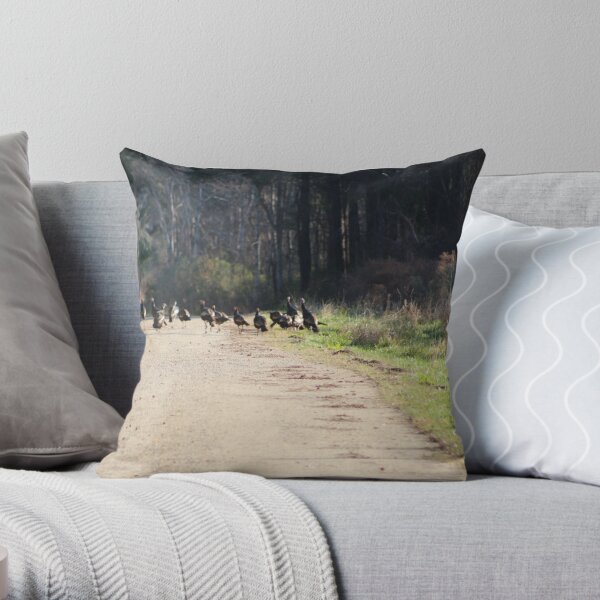 Wild Turkey Road Throw Pillow