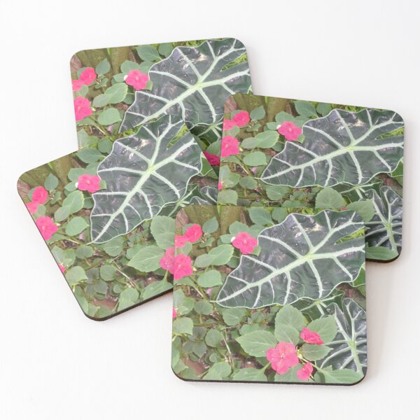 Item preview, Alocasia with Pink Flowers designed and sold by GardenArtworks.