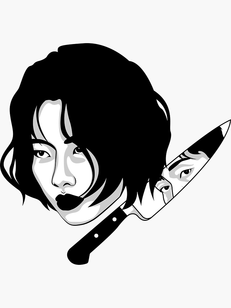 Squid games Hoyeon Jung Kang Sae-byeok artistic portrait | Sticker