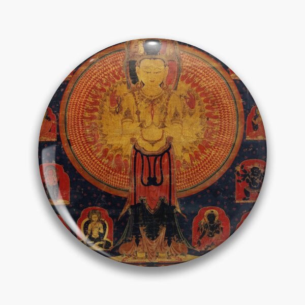 Item preview, Chenrezig Tibetan Buddhist Thangka Reproduction designed and sold by Tammy Winand Arts.
