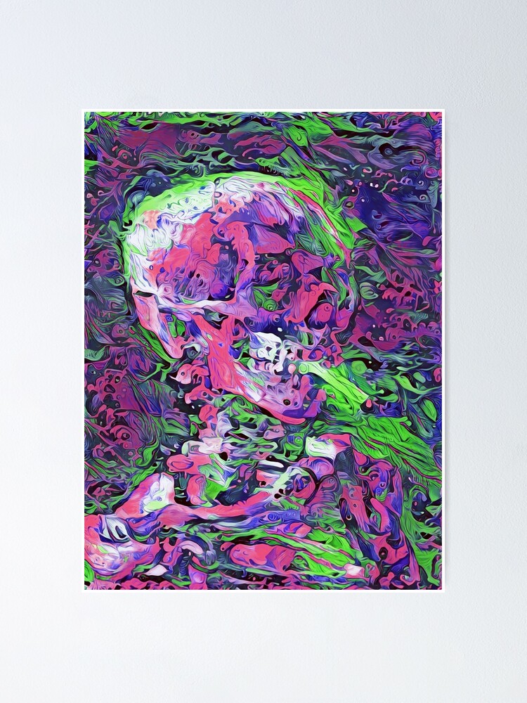 Skull Of A Skeleton With Burning Cigarette Poster For Sale By   Fposter,small,wall Texture,product,750x1000 