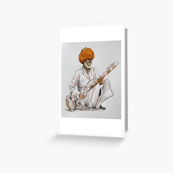 The Sitar player Greeting Card