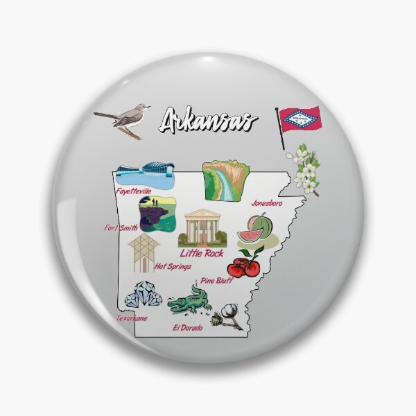 Item preview, illustrated Map of Arkansas in US with the major Cities and symbols designed and sold by mashmosh.