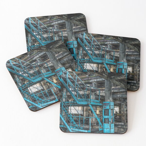Item preview, industrial urbex blue staircase designed and sold by ellydevries.