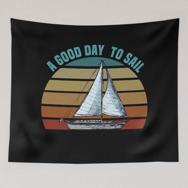 Item preview, Good Day To Sail - Retro Vintage Distressed Sunset Design For Sailing Lovers Gift Idea designed and sold by Prince - Bestseller ★★★★★.