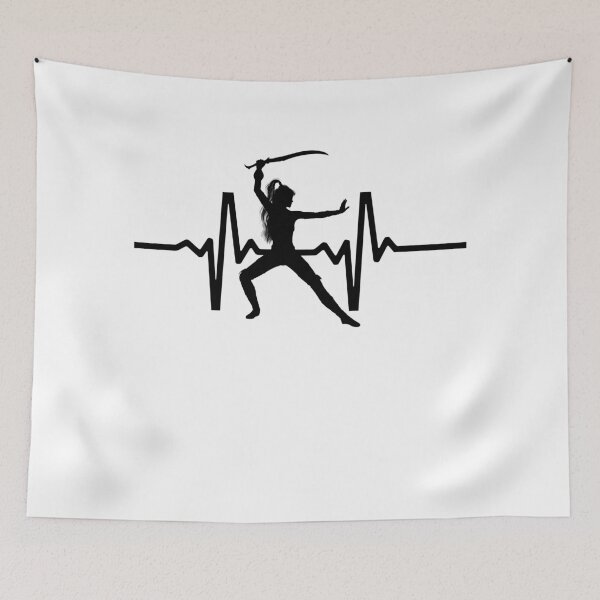Item preview, Swordswoman Loves Battle Heartbeat, Pulse designed and sold by just-doing-it.