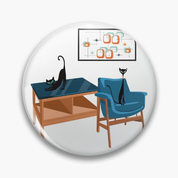 Item preview, Atomic Kitties Relaxing in Mid Century Lounge designed and sold by LisWilliams.