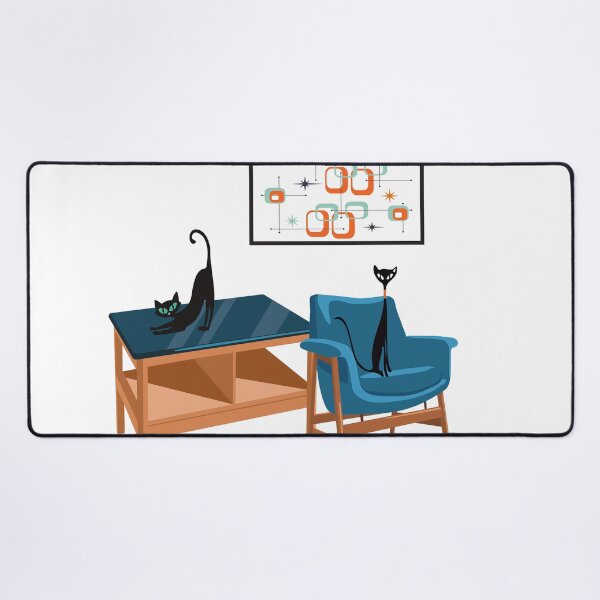 Item preview, Atomic Kitties Relaxing in Mid Century Lounge designed and sold by LisWilliams.