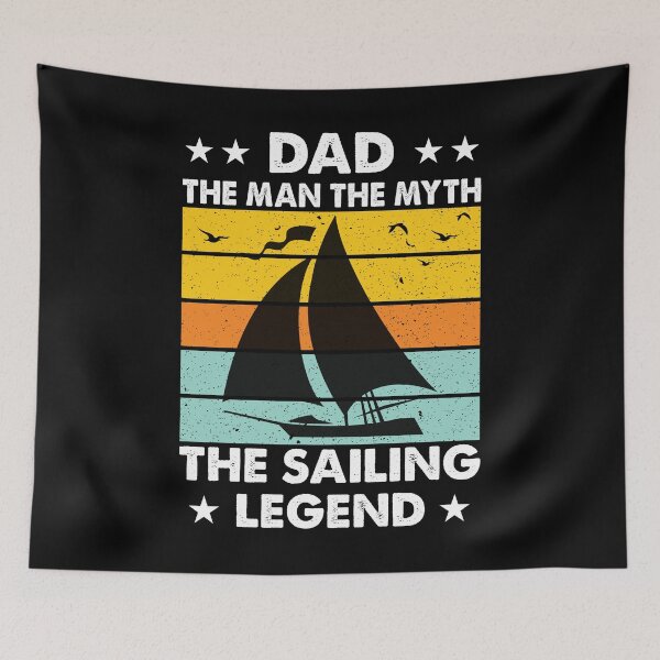 Item preview, Dad the Man the Myth the Sailing Legend - Retro Vintage Distressed Sunset Design For Sailing Lovers Gift Idea designed and sold by Prince - Bestseller ★★★★★.