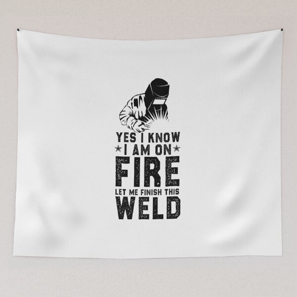 Item preview, funny Welder welding gift sarcastic offended saying yes i know i am on fire let me finish this weld Birthday Meme Girlfriend boyfriend designed and sold by joygift369.