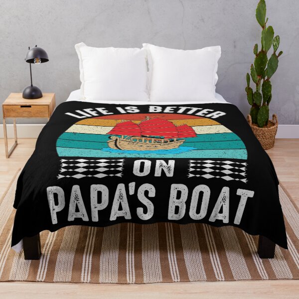 Item preview, Life Is Better On Papa's Boat Good Day To Sail - Retro Vintage Distressed Sunset Design For Sailing Lovers Gift Idea designed and sold by Prince - Bestseller ★★★★★.