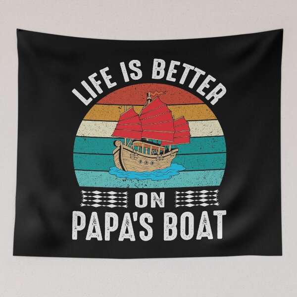 Item preview, Life Is Better On Papa's Boat Good Day To Sail - Retro Vintage Distressed Sunset Design For Sailing Lovers Gift Idea designed and sold by Prince - Bestseller ★★★★★.