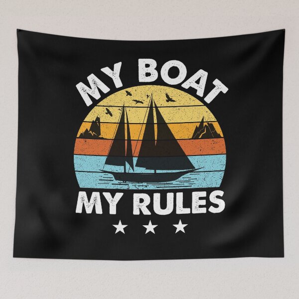Item preview, My Boat My Rules Good Day To Sail - Retro Vintage Distressed Sunset Design For Sailing Lovers Gift Idea designed and sold by Prince - Bestseller ★★★★★.