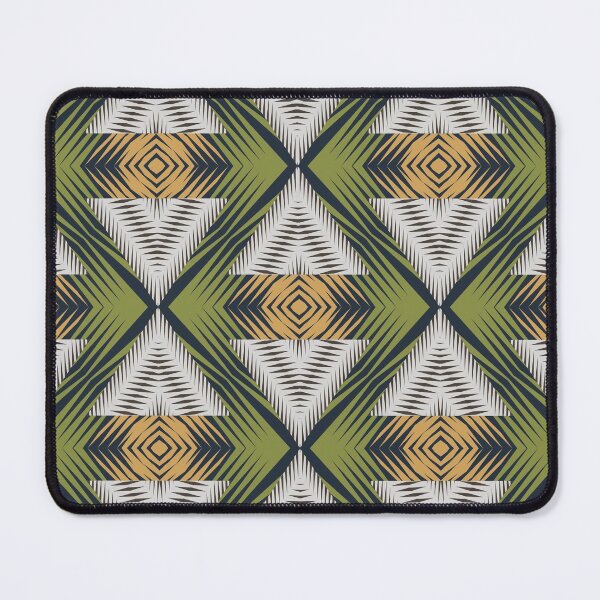 Item preview, White green yellow African tribal textile pattern art designed and sold by DADA635.