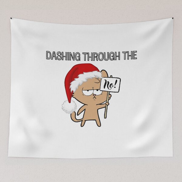 Item preview, Dashing Through the No Cat Grumpy Funny Trending Christmas Gift Stickers and Shirts designed and sold by BoomDesignsUS.