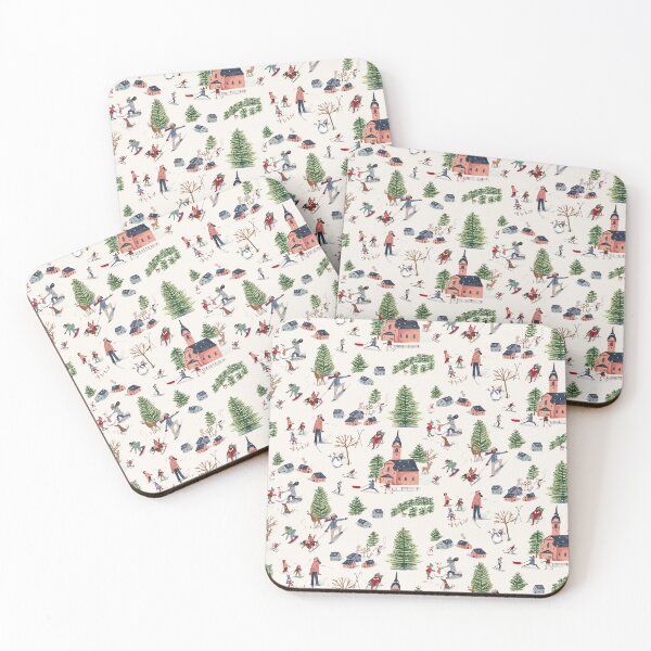 Item preview, Cute alpine skiing lodge cosy chalet winter landscape designed and sold by Caroline Bonne Müller.