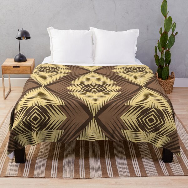 Item preview, Brown yellow African tribal textile pattern art designed and sold by DADA635.