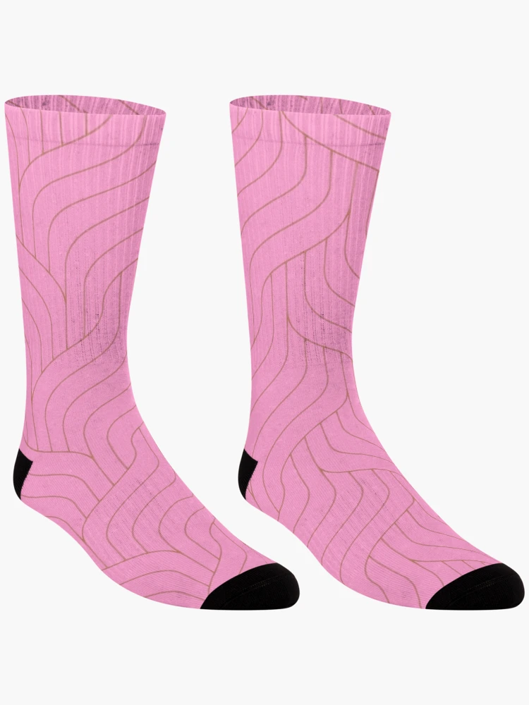 Thumbnail 3 of 5, Socks, Pink Cable Knit Pattern- Pattern designed and sold by Lisa Thomas.