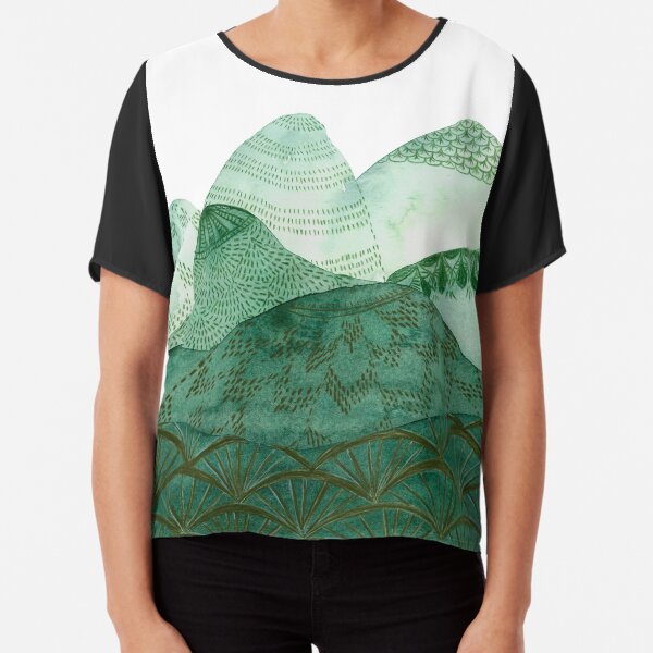 Green Mountain Dreaming Chiffon Top