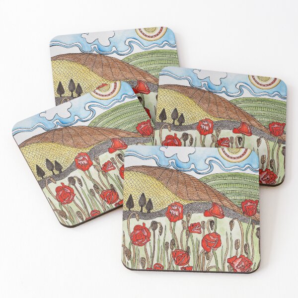 Item preview, Poppies in pen designed and sold by Art by Leanne P / Leanne Poellinger.