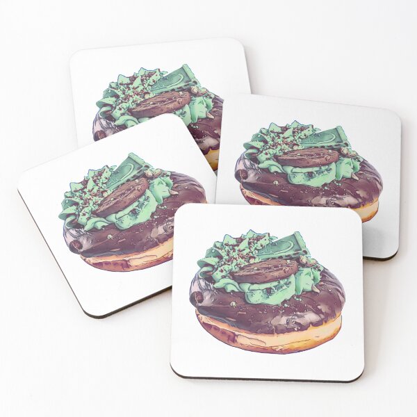 Item preview, Mint and Chocolate Doughnut Design designed and sold by Dough-Nutty.
