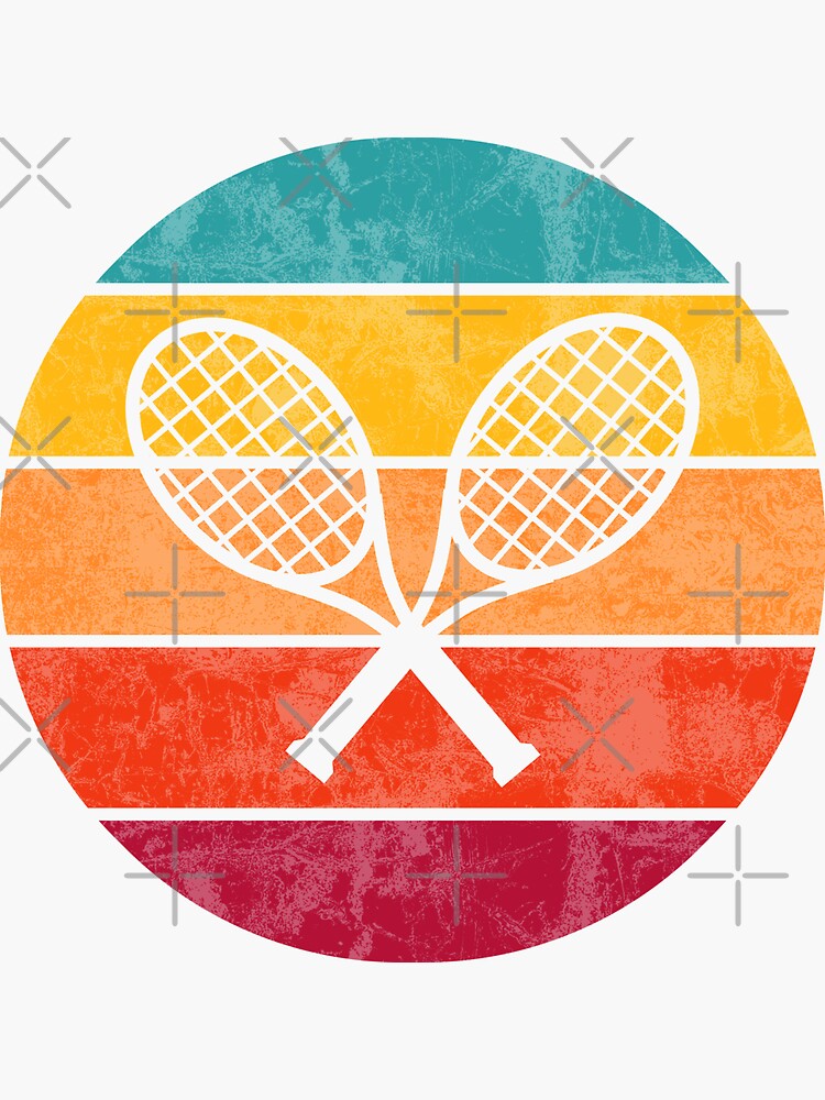Crossed Tennis Racquet - Retro 80s Sun Vintage T-Shirt