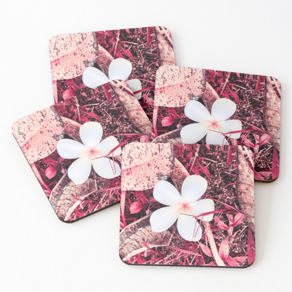 Item preview, White Flowerdesign On Red Blackground-Flowers pattern designed and sold by jinutt.