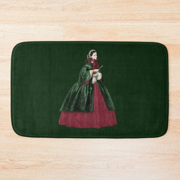 Item preview, Victorian Lady with bonnet and crinoline dress in christmas colors designed and sold by Fashion through the ages.