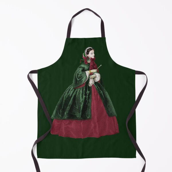 Item preview, Victorian Lady with bonnet and crinoline dress in christmas colors designed and sold by Fashion through the ages.