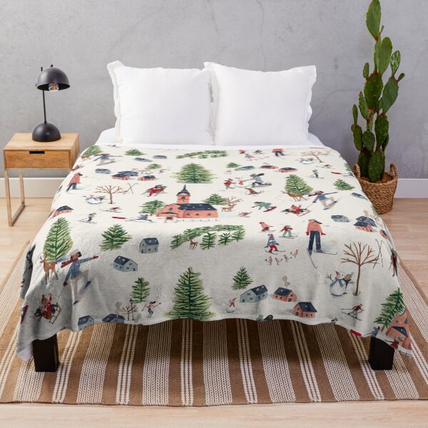 Item preview, Cute alpine skiing lodge cosy chalet winter landscape designed and sold by Caroline Bonne Müller.