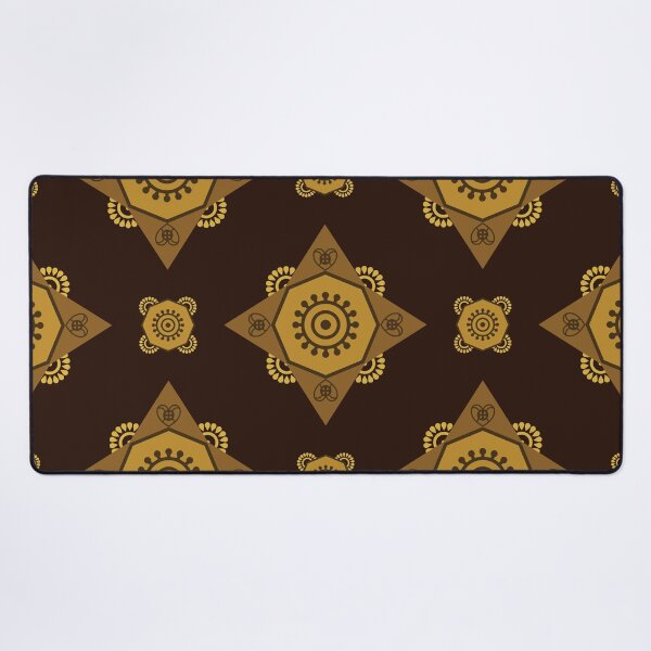 Item preview, Brown yellow oriental tribal textile pattern art designed and sold by DADA635.