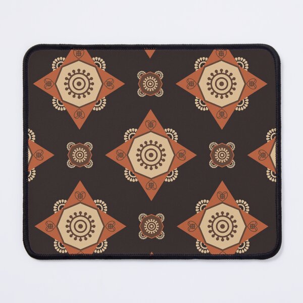 Item preview, Brown yellow oriental tribal textile pattern art designed and sold by DADA635.