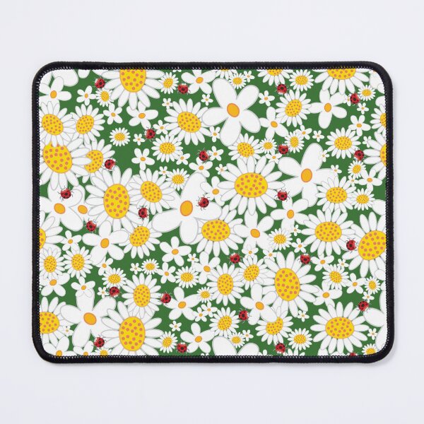 Item preview, Whimsical Summer White Daisies and Red Ladybugs © fatfatin designed and sold by fatfatin.