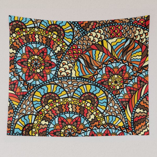 Item preview, Floral Mandala Glass Mural designed and sold by deepgoa.