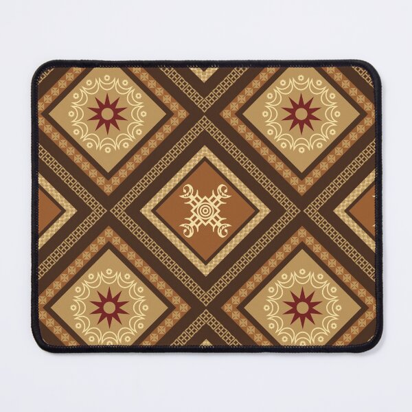 Item preview, Brown yellow oriental tribal textile pattern art designed and sold by DADA635.