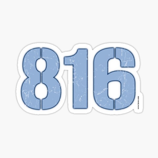 Kansas City 816 (blue) Sticker