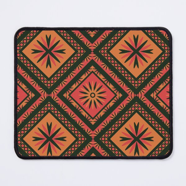 Item preview, Coral peach  floral oriental tribal textile pattern art designed and sold by DADA635.